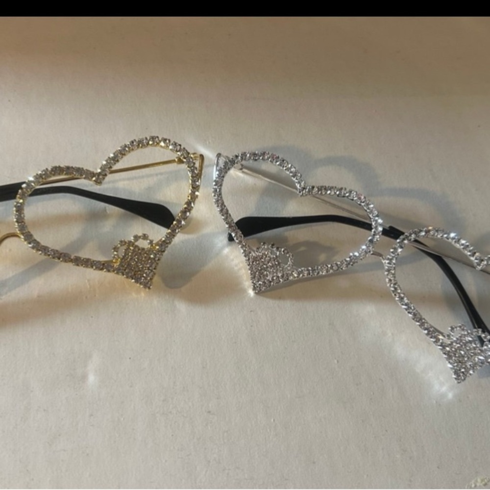 Heart-Shaped Rhinestone Sunglasses